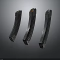 Three Shiny Metal Weapon Magazines For Firearm Use And