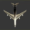 Worldwide Services Passenger Airplane With White Black Yellow Livery And Four Engines Design