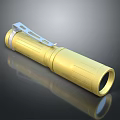 Golden Metal Flashlight Handheld Portable Hardware Tool With Clip And Grip