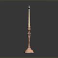 Brass Candelabra With Three Lit Candles And Ornate Design On Dark Background