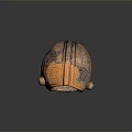 Handmade Terracotta Ceramic Jar With Carved Patterns And Supportive Feet For Household Storage