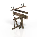 Traditional Wooden Multi Tiered Household Drying Rack With Hooks For Daily Use