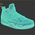Blue High Top Sneakers With Premium Suede Upper White Sole And Jumpman Logo