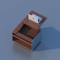 Modern Office Desk And Chair Set With Wooden Tabletop Metal Frame And Laptop