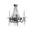 Classic Elegant Crystal Chandelier With Candle Shaped Lights And Pendants