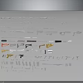 Different Types of Weapons Including Guns Knives and Multiple Models