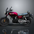 Honda Crimson Red Classic Motorcycle With Black Seat And Metallic Accents