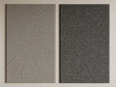 Modern Textured Square Rugs Light Gray And Dark Gray For Living Room Decor 3d model
