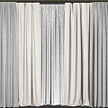 Soft White And Gray Curtains With Light Filtering For Modern Window Decor 3d model