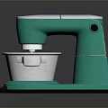 Stylish Modern Teal Kitchen Mixer With Silver Base And Metal Bowl
