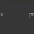 Modern Benches With Wooden And White Marble Tops And Metal Support Legs