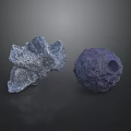 Decorative Rockery Stones with Blue Irregular Shape and Purple Spherical Design with Holes