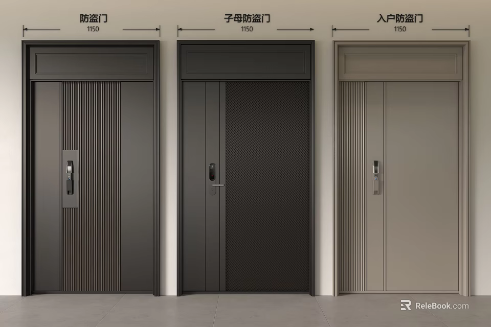 Modern Security Doors Including Entry Double Leaf And Stylish Designs For Home 3d model
