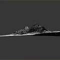 Black and White Mountainous Landscape With Hollow Area And Textured Contrast
