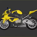 Yellow and Black Sports Motorcycle with Streamlined Design Black Seat and Silver Wheels