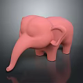 Cute Pink Elephant Toy Figure With Smooth Texture As Decorative