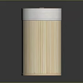 Natural Bamboo Storage Bin With Lid And White Fabric Trim For Home Use