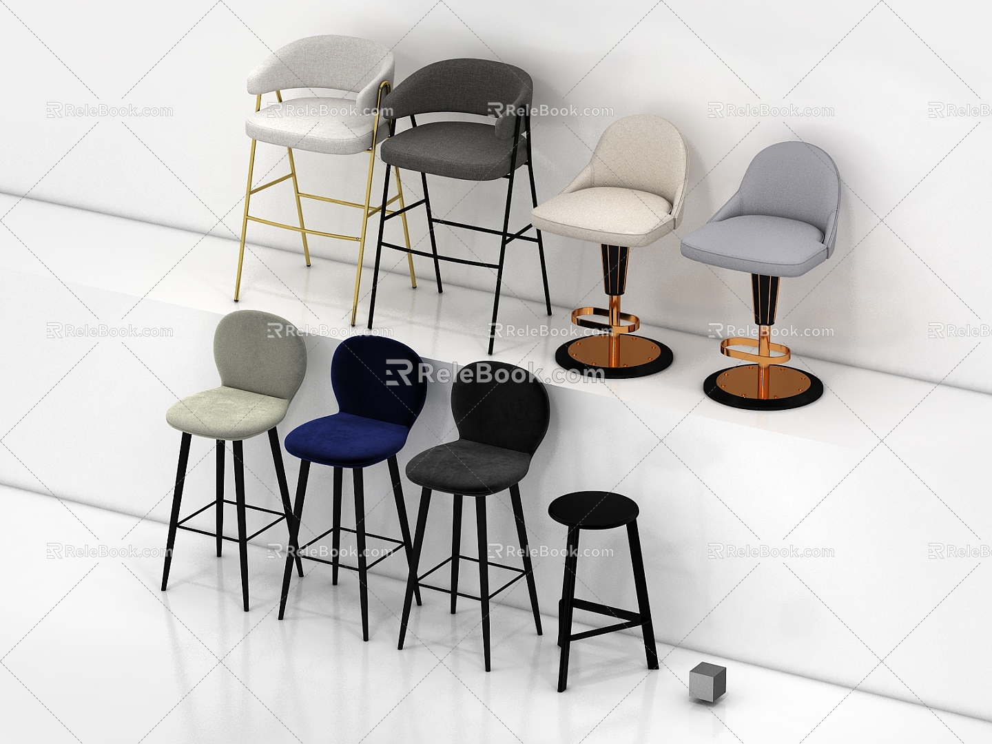 Bar Chair Bar Chair Simple Bar Chair Nordic Bar Chair Bar Chair Combination 3d model