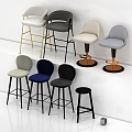 Bar Chair Bar Chair Simple Bar Chair Nordic Bar Chair Bar Chair Combination 3d model