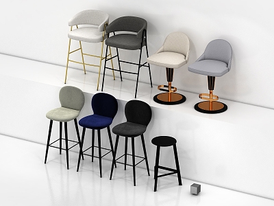 Bar Chair Bar Chair Simple Bar Chair Nordic Bar Chair Bar Chair Combination 3d model