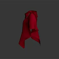 Red High Collar Cape With Three Button Accents Fashionable Outerwear