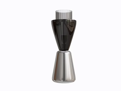 Modern Table Lamp With Sleek Black And Transparent Shade And Silver Metal Base 3d model