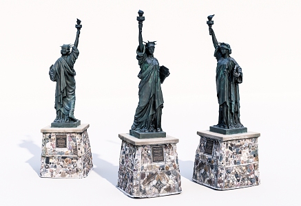 Modern City Sculpture Bronze Statue of Liberty 3d model