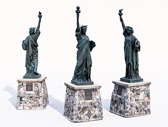 Modern City Sculpture Bronze Statue of Liberty 3d model