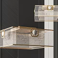 Modern Ceiling Lights With Gold Frame Transparent Shade And Decorative Accents