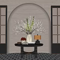 CCD Hotel End View Table Ornaments Floriculture Combination Green Plant Table Lamp Table Screen 3d model