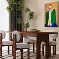 Modern Middle Ancient Dining Table and Chair Dining Table and Chair Modern Dining Table and Chair 3d model
