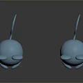 Cute Blue Mouse Game Movie Characters With Big Ears Pink Cheeks And White Whiskers