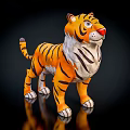 Standing Tiger Doll With Orange Black Stripes White Belly And Red Nose