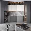 Modern Kitchen Interior Design With Marble Backsplash Countertop Cabinets And Appliances