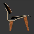 Modern Orange Wooden Chair With Curved Back And Sturdy Legs Design