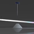 Balance Scale Featuring Triangular Base Black Hooks Springs And Reflective Surface 3d model