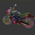 Modern Black Motorcycle With Sleek Sporty Design And Alloy Wheels