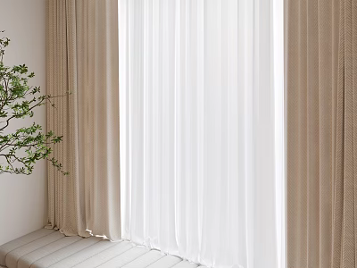 Modern Curtain Window Screen 3d model