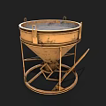 Industrial Equipment Metal Conical Container With Wheel Base And Support Frame