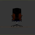 Black And Brown Office Chair With Armrests On Wheeled Base Wooden Floor