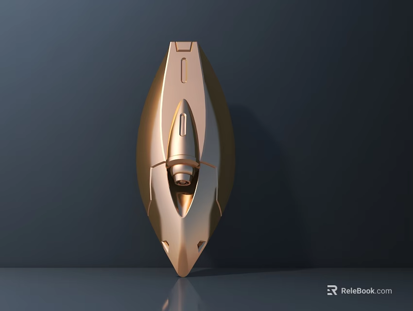Golden Modern Wall Lamp With Sleek Metallic Design And Reflective Surface 3d model 