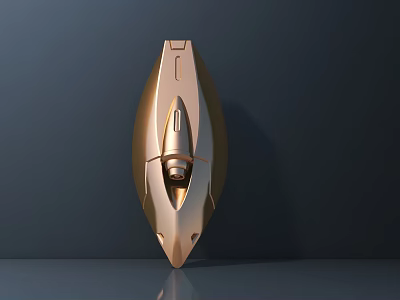 Golden Modern Wall Lamp With Sleek Metallic Design And Reflective Surface 3d model