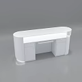 White Modern Reception Desk With Sleek Curved Design And Smooth Surface 3d model