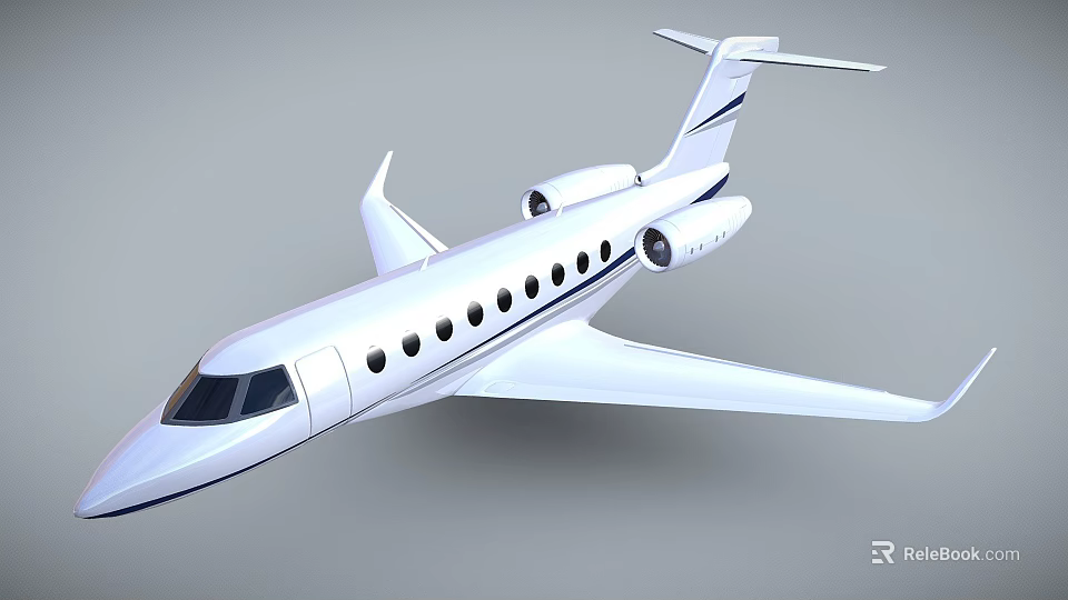 Modern White Jet Airliner with Sleek Fuselage Multiple Windows and Jet Engines 3d model 