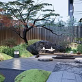 Japanese Garden Landscape Featuring Rock Formations Maple Trees Stone Path And Lanterns 3d model