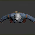 Game Movie Character With White Hair Sunglasses Blue Denim Jacket Yellow Plaid Skirt