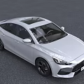 White MG Sedan With Modern Exterior Design And Sleek Front Grille 3d model