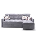 Gray Sectional Sofa With Geometric Pattern Decorative Pillows And Modern Design 3d model