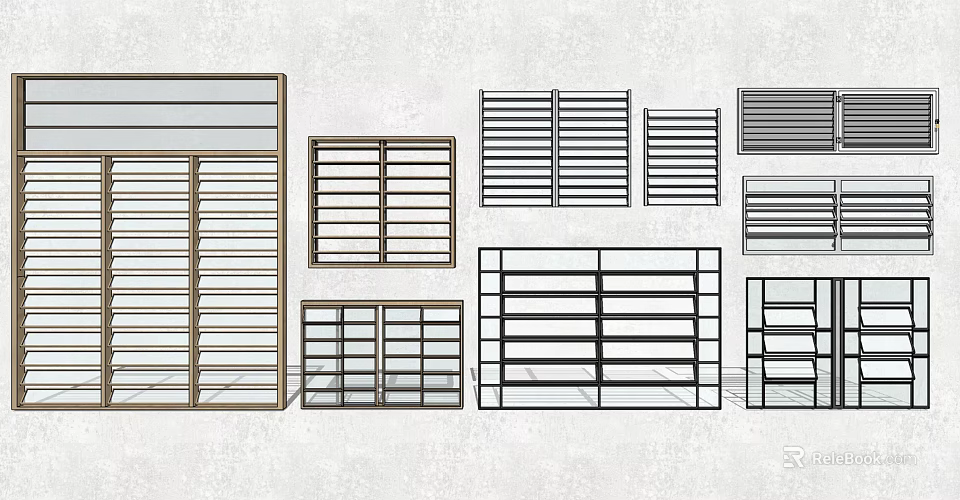 Various Designs of Blinds with Modern and Classic Styles for Home Decor 3d model 