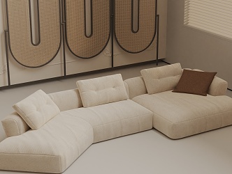 Three-seat sofa 3d model